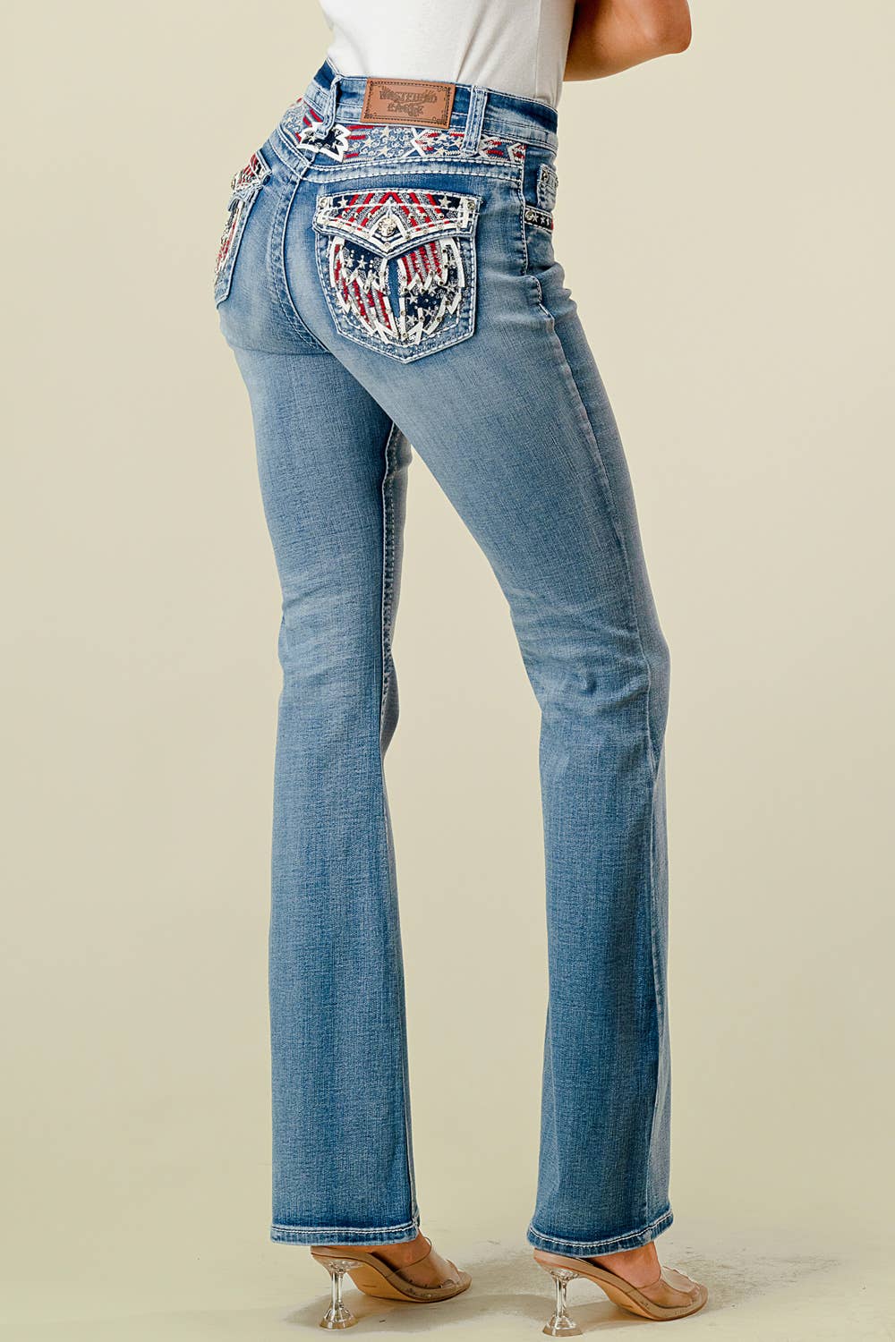 Women's Western Jeans With A Patriotic Flair