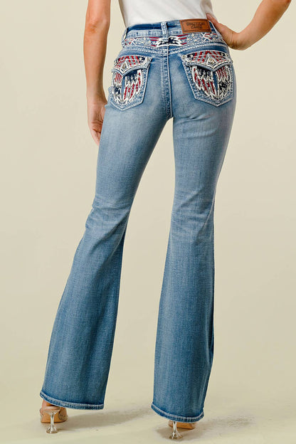 Women's Western Jeans With A Patriotic Flair